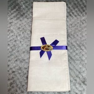 Vintage Mens Half Moon Handkerchiefs - Set of 3
